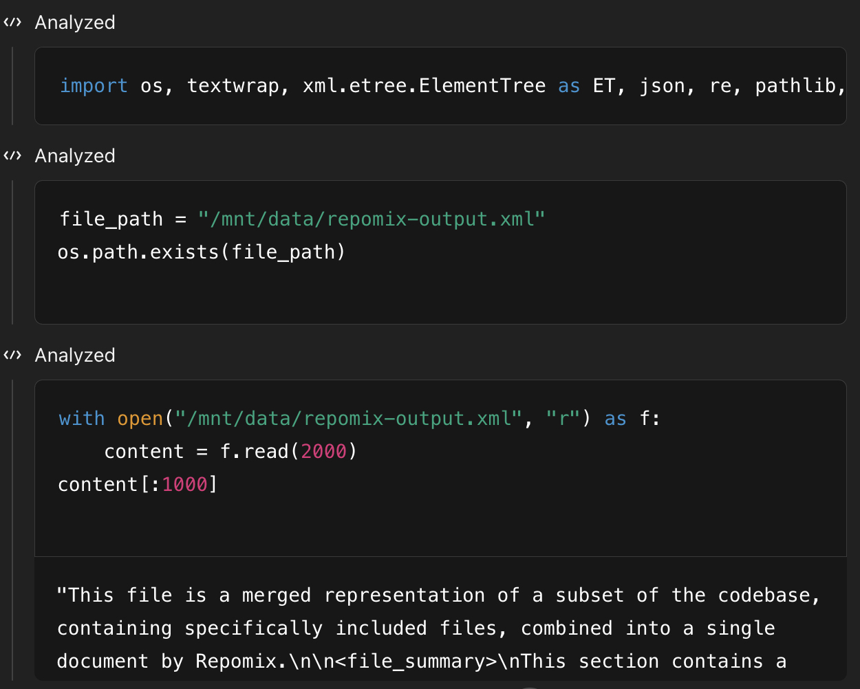 ChatGPT o3 parsing code